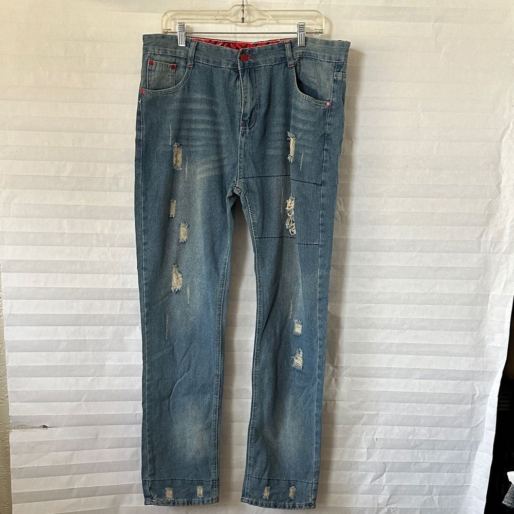 Jeans Wear Men’s Distressed Blue Jeans – Size 38